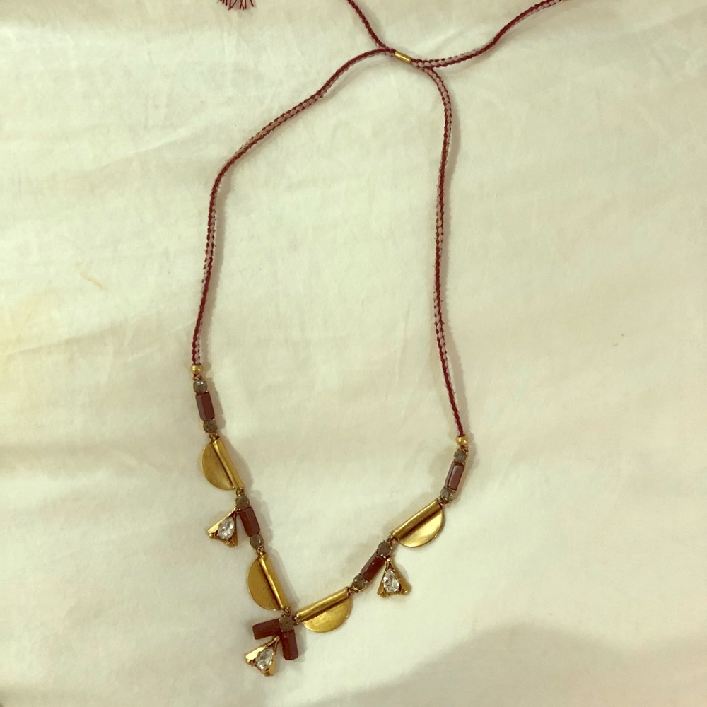J crew brass and jewel necklace